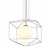 F5255 Troy Lighting Silhouette 1Lt Chandelier with Silver Leaf Finish