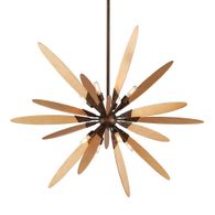 F5276-DF/ST Troy Lighting Dragonfly 8Lt Chandelier with Dragofly Bronze / Satin Leaf Finish