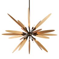 F5277-DF/ST Troy Lighting Dragonfly 10Lt Chandelier with Dragofly Bronze / Satin Leaf Finish