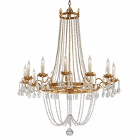 F5367-VGL Troy Lighting Viola 12Lt Chandelier with Vintage Gold Leaf Finish