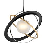 F5514 Troy Lighting Apogee 1Lt Chandelier with Bronze Gold Leaf And Stainless Finish
