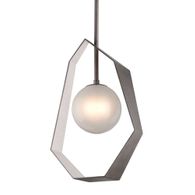 F5535-GRA/SL/SS Troy Lighting Origami 1Lt Chandelier with Graphite With Silver Leaf Finish
