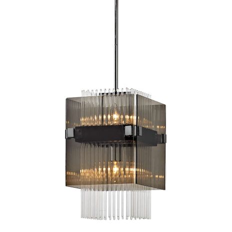 F5904-BRZ/PC Troy Lighting Apollo 2Lt Pendant with Bronze Finish