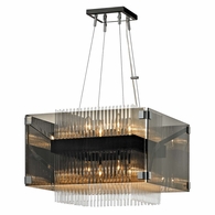 F5905-BRZ/PC Troy Lighting Apollo 8Lt Chandelier with Bronze/Polished Chrome Finish
