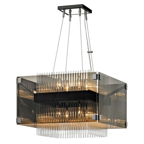 F5905-BRZ/PC Troy Lighting Apollo 8Lt Chandelier with Bronze/Polished Chrome Finish