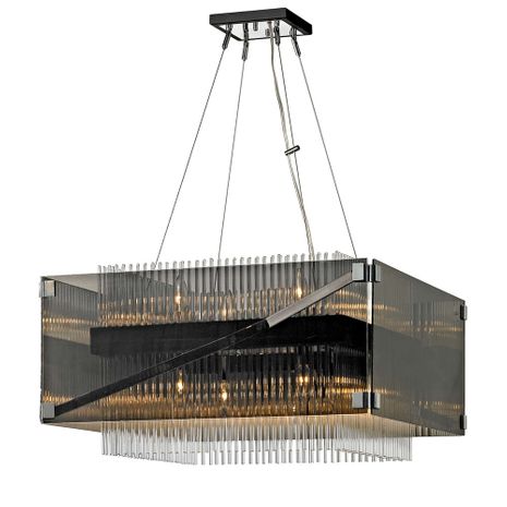 F5906-BRZ/PC Troy Lighting Apollo 8Lt Chandelier with Bronze/Polished Chrome Finish