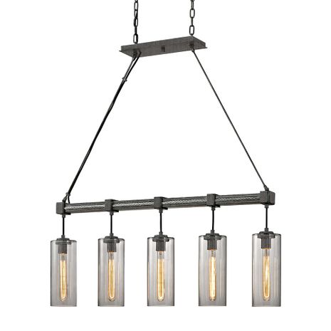 F5915 Troy Lighting Union Square 5Lt Linear with Graphite Finish