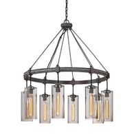 F5918 Troy Lighting Union Square 8Lt Chandelier with Graphite Finish