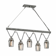 F5995 Troy Lighting Citizen 5Lt Linear with Graphite And Polished Nickel Finish