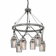 F5996 Troy Lighting Citizen 6Lt Chandelier with Graphite And Polished Nickel Finish