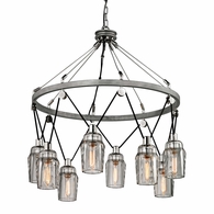 F5998-GRA/PN Troy Lighting Citizen 8Lt Chandelier with Graphite And Polished Nickel Finish