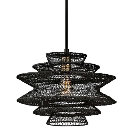F6015-SBK Troy Lighting Kokoro 1Lt Pendant with Soft Black Finish