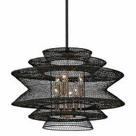 F6016-SBK Troy Lighting Kokoro 6Lt Chandelier with Soft Black Finish