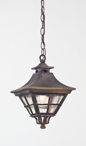 F6049NR Troy Lighting Rockingham 1 Light Hanging Lantern in Natural Rust Finish