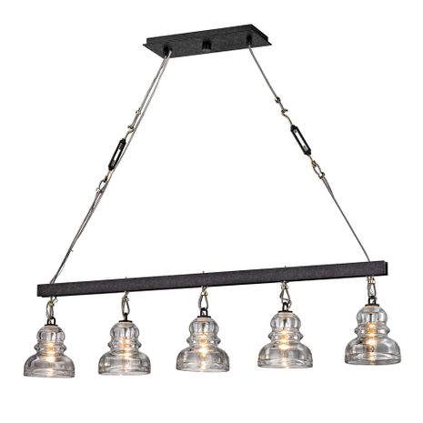 F6058-TRN Troy Lighting Menlo Park 5Lt Linear with Textured Iron Finish