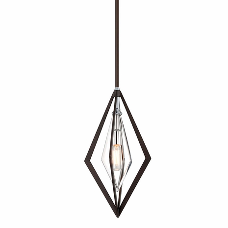 F6143 Troy Bronze with Polished Stainless Javelin 1Lt Pendant Mini