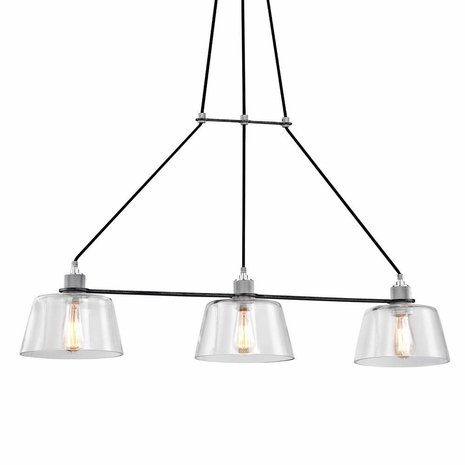 F6154-OS/PA Troy Lighting Audiophile 3Lt Linear with Old Silver Polished Aluminum Finish