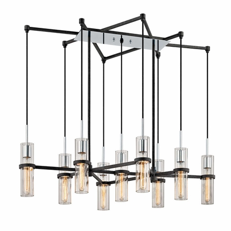F6199-TRN/PC Troy Lighting Xavier 9Lt Linear with Textured Iron Finish