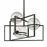 F6223-TBK Troy Lighting Elliot 3Lt Chandelier with Texture Black Finish