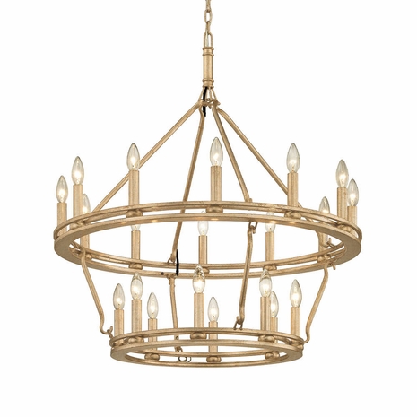 F6248 Troy Champagne Silver Leaf Sutton 20Lt Chandelier