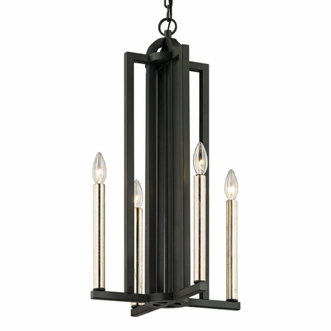 F6254 Troy Hand Forged Iron Interior Textured Bronze Grayson 4Lt Pendant