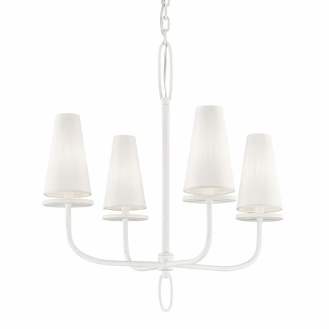 F6285 Troy Gesso White Marcel 4Lt Chandelier