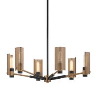 F6876-SFB/PBR Troy Lighting Pilsen 6Lt Chandelier with Soft Off Black Finish
