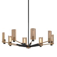 F6878-SFB/PBR Troy Lighting Pilsen 8Lt Chandelier with Soft Off Black/Patina Brass Finish