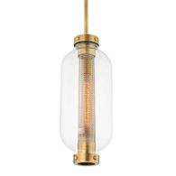 F7037-PBR Troy Lighting Atwater 1Lt Exterior Pendant with Patina Brass Finish