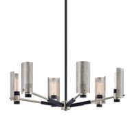 F7116-SFB/SN Troy Lighting Pilsen 6Lt Chandelier with Soft Off Black/Satin Nickel Finish