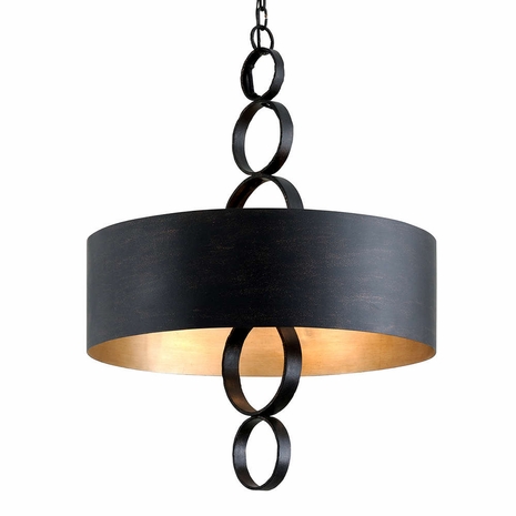 F7235-CH Troy Lighting Rivington 6Lt Chandelier with Charred Copper Finish