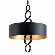 F7235-CH Troy Lighting Rivington 6Lt Chandelier with Charred Copper Finish
