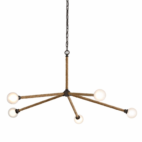 F7255-BRZ Troy Lighting Nomad 5Lt Chandelier with Bronze Finish