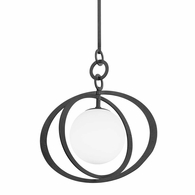 F7922-BI Troy Lighting Olancha 1Lt Pendant with Black Iron Finish