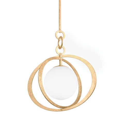 F7922-VGL Troy Lighting Olancha 1Lt Pendant with Vintage Gold Leaf Finish