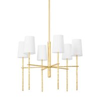 F8828-VGL Troy Lighting River 6Lt Chandelier with Vintage Gold Leaf Finish