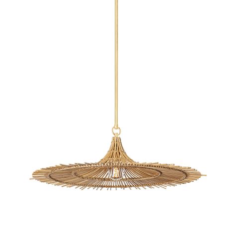 F8831-VGL Troy Lighting Costa Mesa 1Lt Pendant with Vintage Gold Leaf Finish
