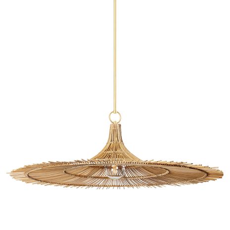 F8850-VGL Troy Lighting Costa Mesa 1Lt Pendant with Vintage Gold Leaf Finish