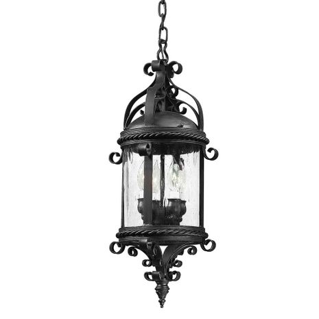 F9124-SFB Troy Lighting Pamplona 4Lt Exterior Lantern with Soft Off Black Finish