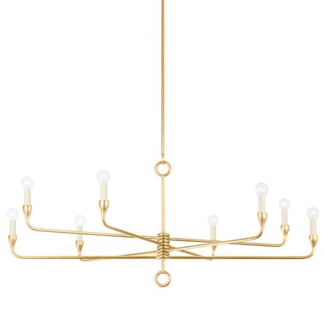 F9542-VGL Troy Lighting Orson 8Lt Chandelier with Vintage Gold Leaf Finish