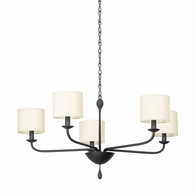 F9737-BI Troy Lighting Osmond 5Lt Chandelier with Black Iron Finish