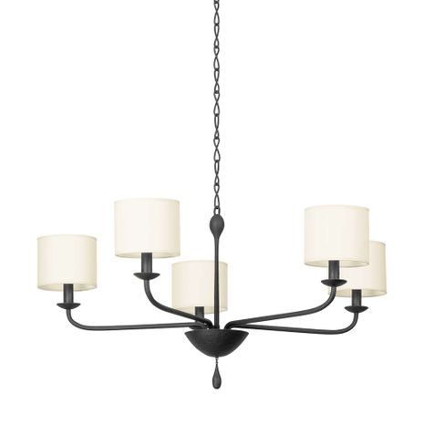 F9737-BI Troy Lighting Osmond 5Lt Chandelier with Black Iron Finish