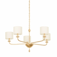 F9737-VGL Troy Lighting Osmond 5Lt Chandelier with Vintage Gold Leaf Finish