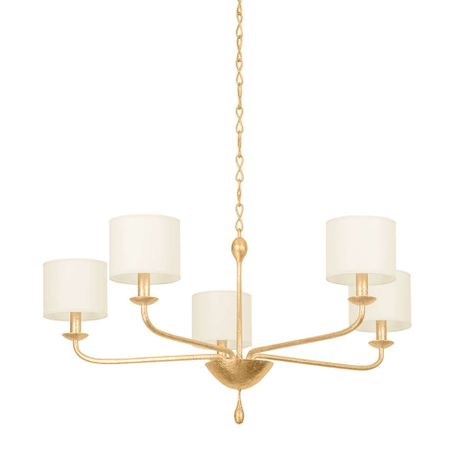 F9737-VGL Troy Lighting Osmond 5Lt Chandelier with Vintage Gold Leaf Finish