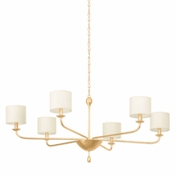 F9750-VGL Troy Lighting Osmond 6Lt Chandelier with Vintage Gold Leaf Finish