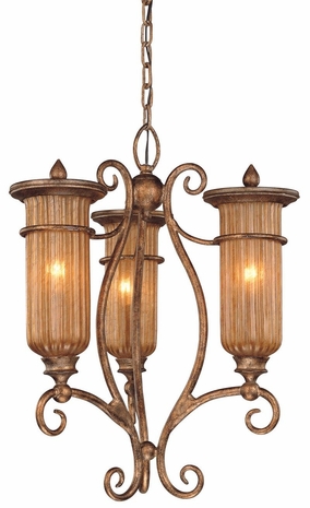 F9793BLF Troy Lighting Lido 3 Light Lantern in Bronze Leaf Finish