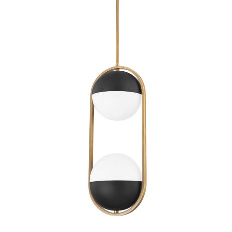 F9922-PBR/SBK Troy Lighting Willard 2Lt Pendant with Patina Brass Finish
