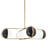 F9942-PBR/SBK Troy Lighting Willard 4Lt Chandelier with Patina Brass Finish