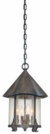 F9957SBZ Troy Lighting Carlsbad 4 Light Hanging Lantern in Statuary Bronze Finish
