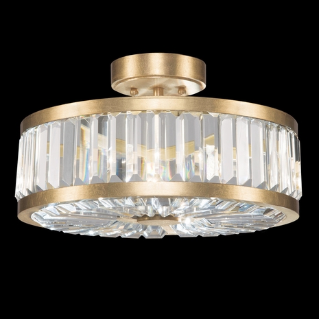 815740-2 Fine Art Lighting Crystal Enchantment 16"W Round Semi-Flush Mount with Gold Finish